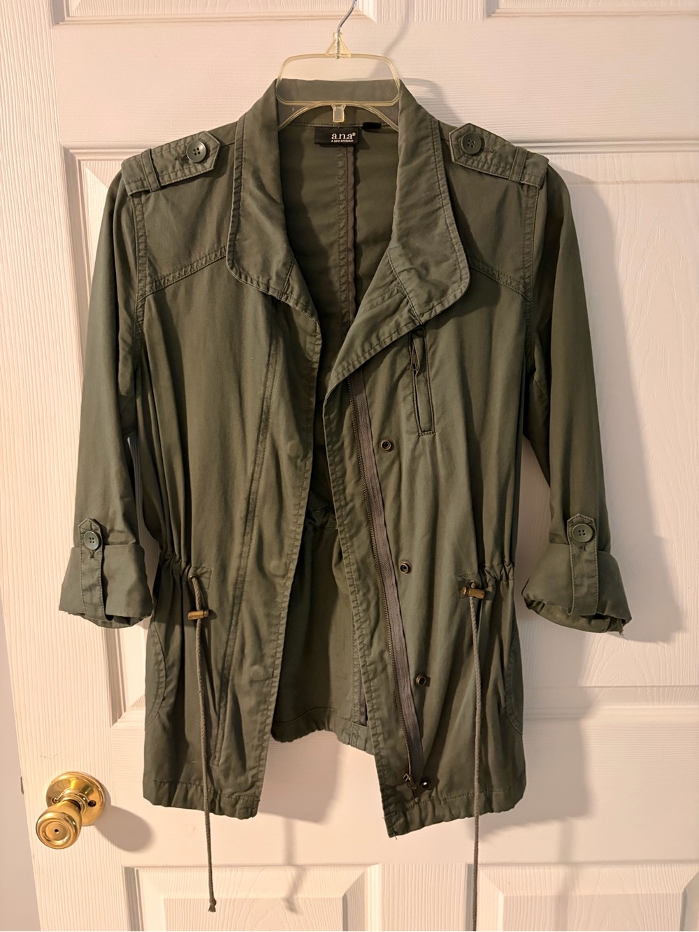 a.n.a Olive Green Drawstring Utility Jacket